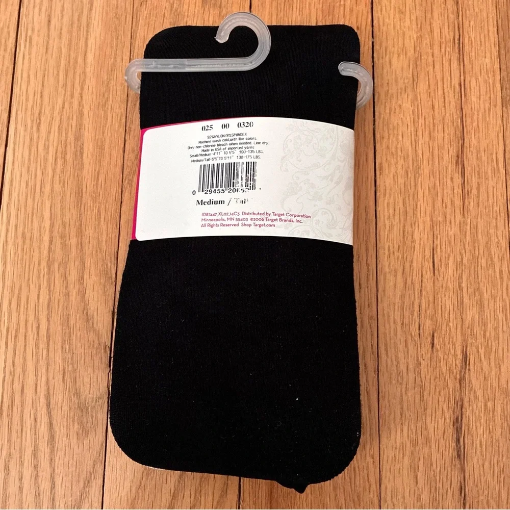 New Xhilaration Footless Tights, Black, size MEDIUM/TALL